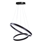 Lámpara Colgante Led con 3 Niveles de Brillo Cosmos Doble Aro Negro