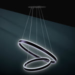 Lámpara Colgante Led con 3 Niveles de Brillo Cosmos Doble Aro Negro