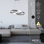 Lámpara Colgante Led con 3 Niveles de Brillo Cosmos Doble Aro Negro