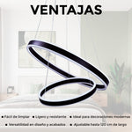 Lámpara Colgante Led con 3 Niveles de Brillo Cosmos Doble Aro Negro